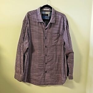 Tommy Bahama rare 2XB mens shirt. Contast colors plaid. Long sleeves. Preppy